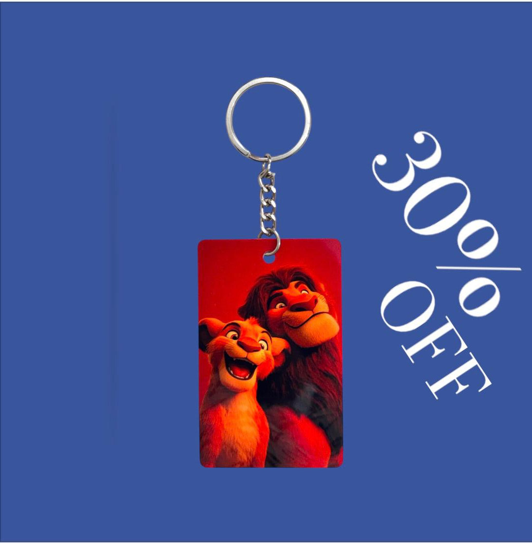 Lion King Simba and Mufasa Keychain