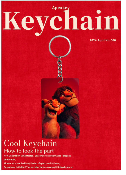 Lion King Simba and Mufasa Keychain