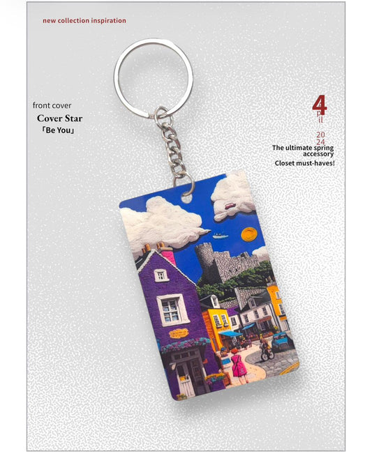 Colorful Street Scene Keychain - Neon Fever Special Edition