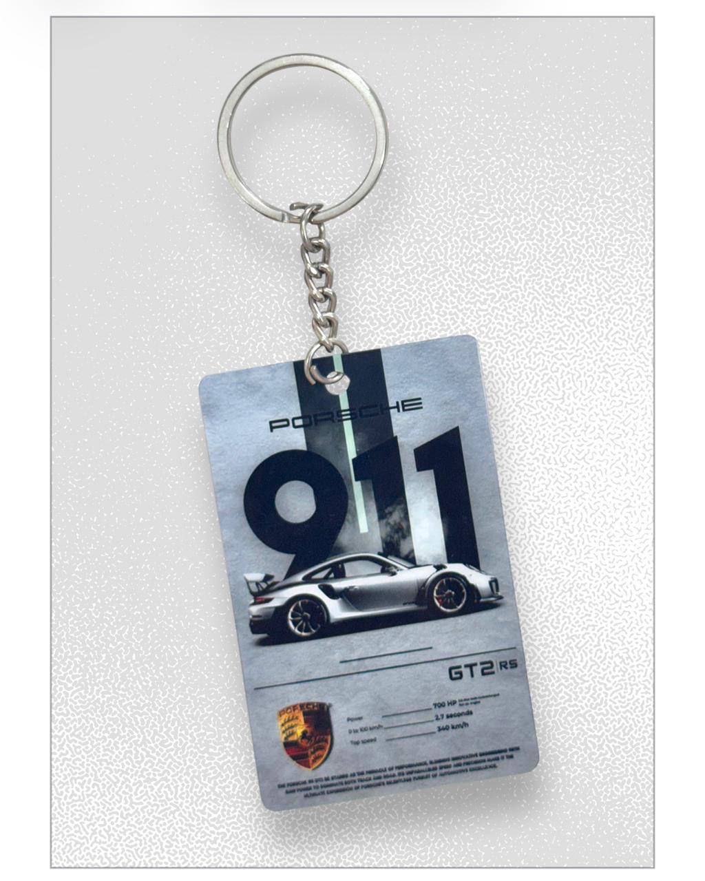Porsche 911 GT2 RS Keychain - Spec Sheet Edition