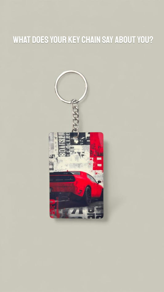 Red Sports Car Keychain - Racing Collectible