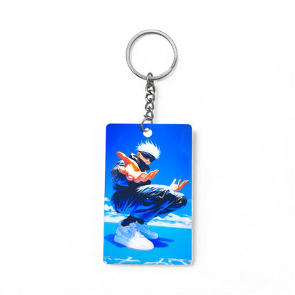 Anime Action Character Blue Premium Keychain