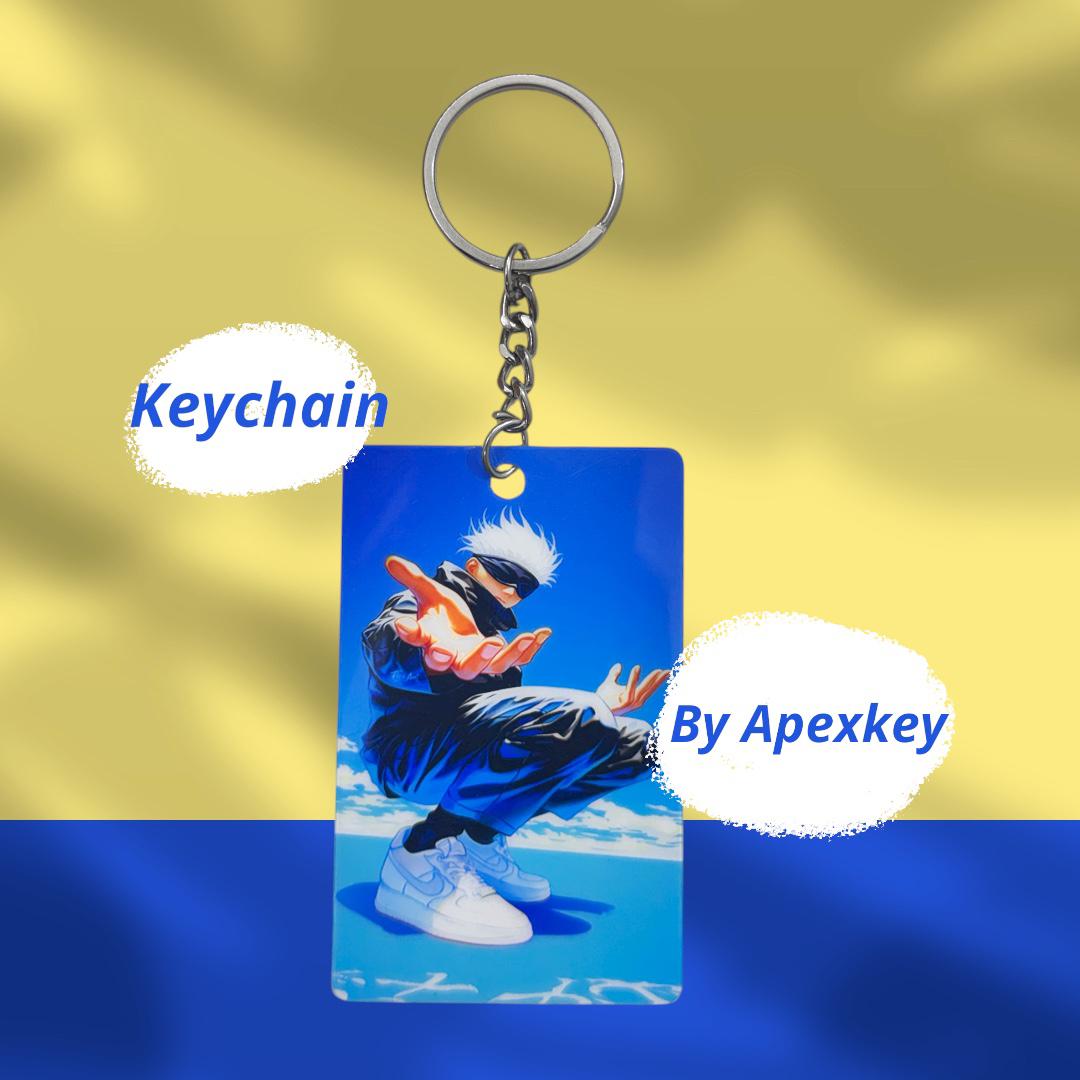 Anime Action Character Blue Premium Keychain