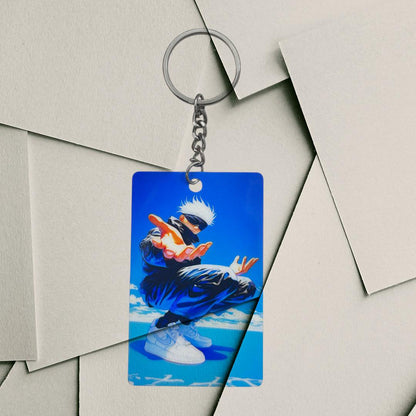 Anime Action Character Blue Premium Keychain