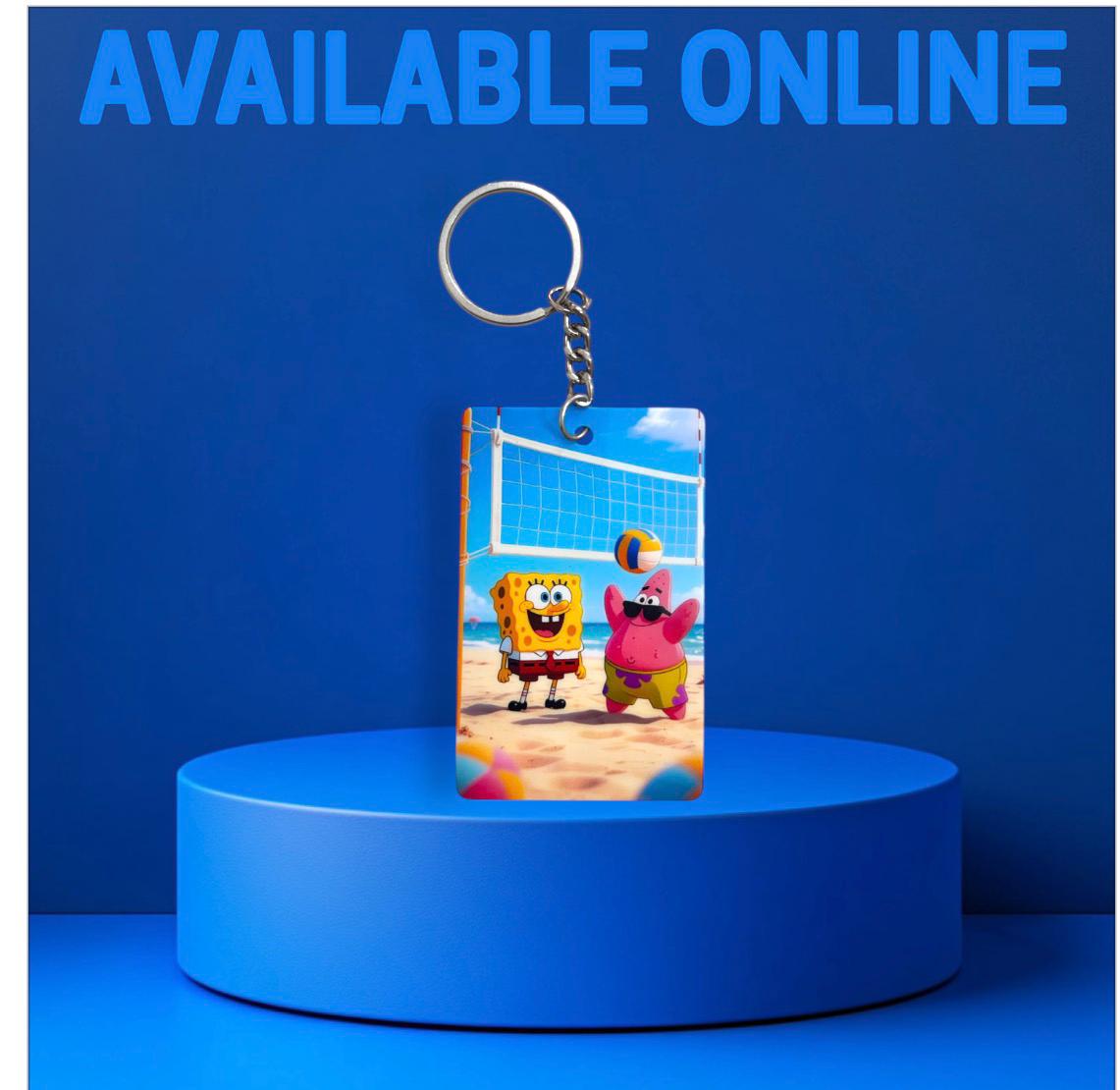 SpongeBob and Patrick Beach Volleyball Keychain