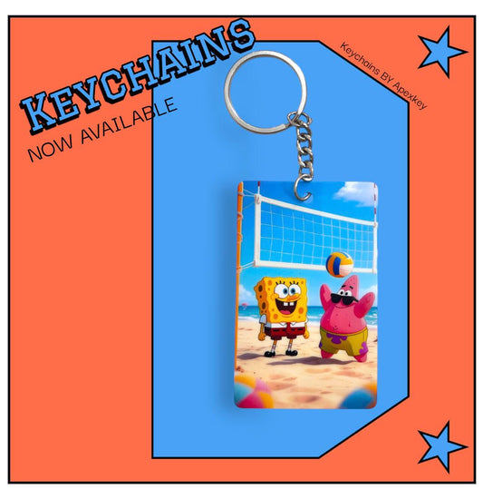 SpongeBob and Patrick Beach Volleyball Keychain