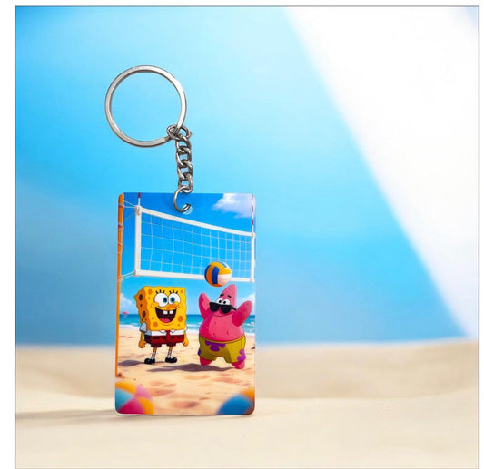 SpongeBob and Patrick Beach Volleyball Keychain