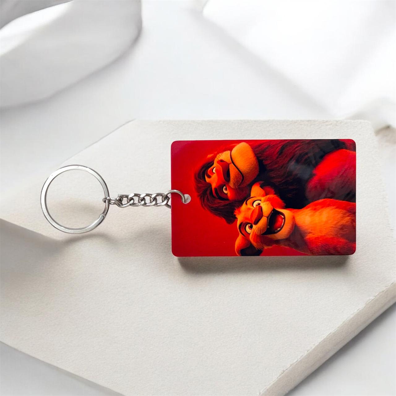 Lion King Simba and Mufasa Keychain