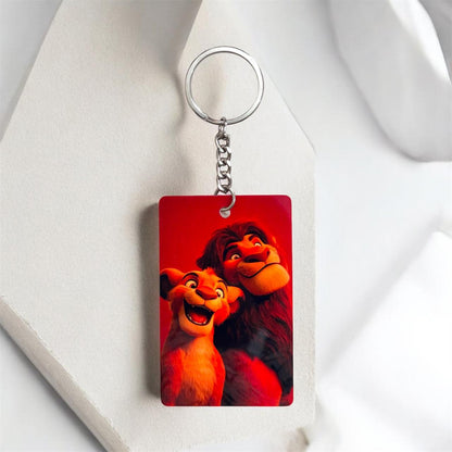 Lion King Simba and Mufasa Keychain