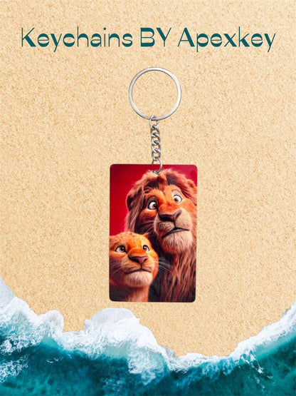 Lion King Keychain - Mufasa & Simba