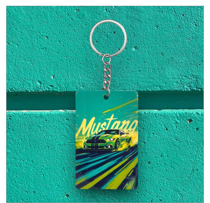 Ford Mustang Keychain - Green Racing Edition