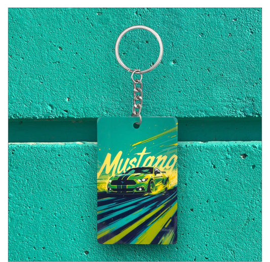 Ford Mustang Keychain - Green Racing Edition