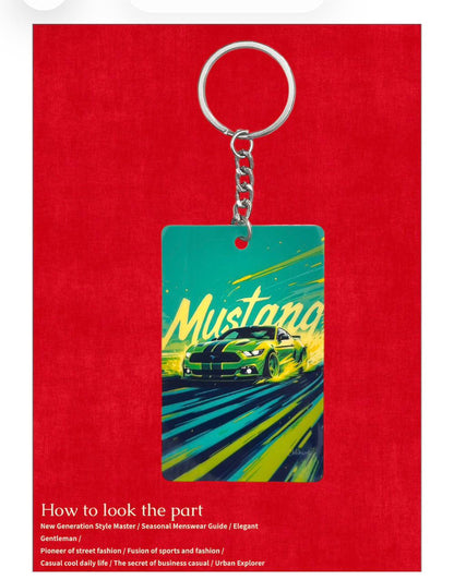Ford Mustang Keychain - Green Racing Edition
