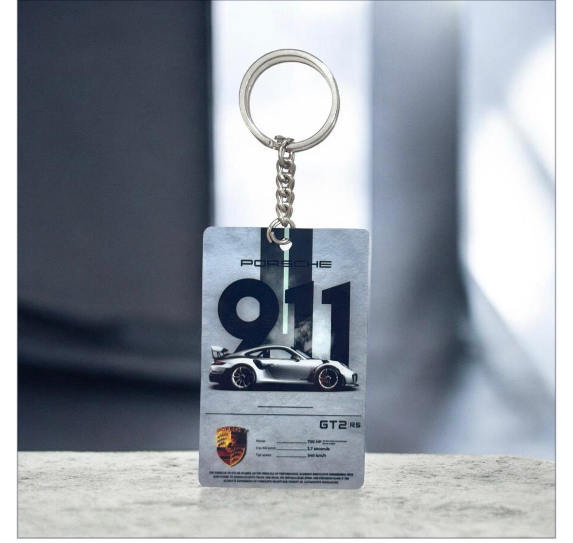 Porsche 911 GT2 RS Keychain - Spec Sheet Edition