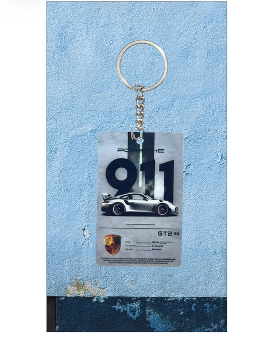 Porsche 911 GT2 RS Keychain - Spec Sheet Edition