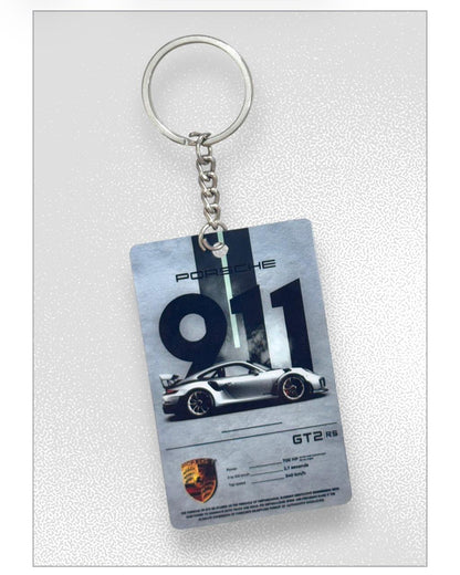 Porsche 911 GT2 RS Keychain - Spec Sheet Edition