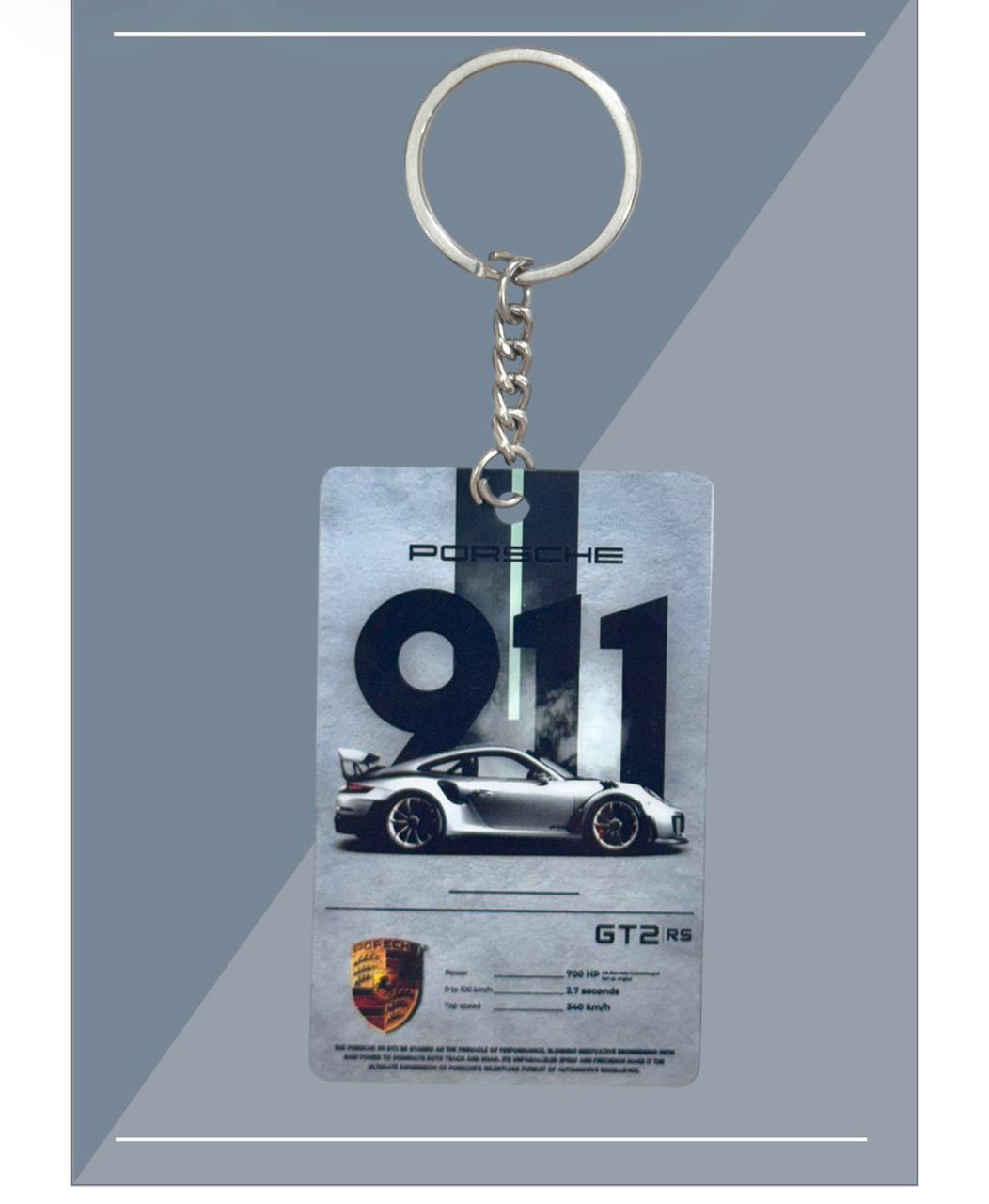 Porsche 911 GT2 RS Keychain - Spec Sheet Edition