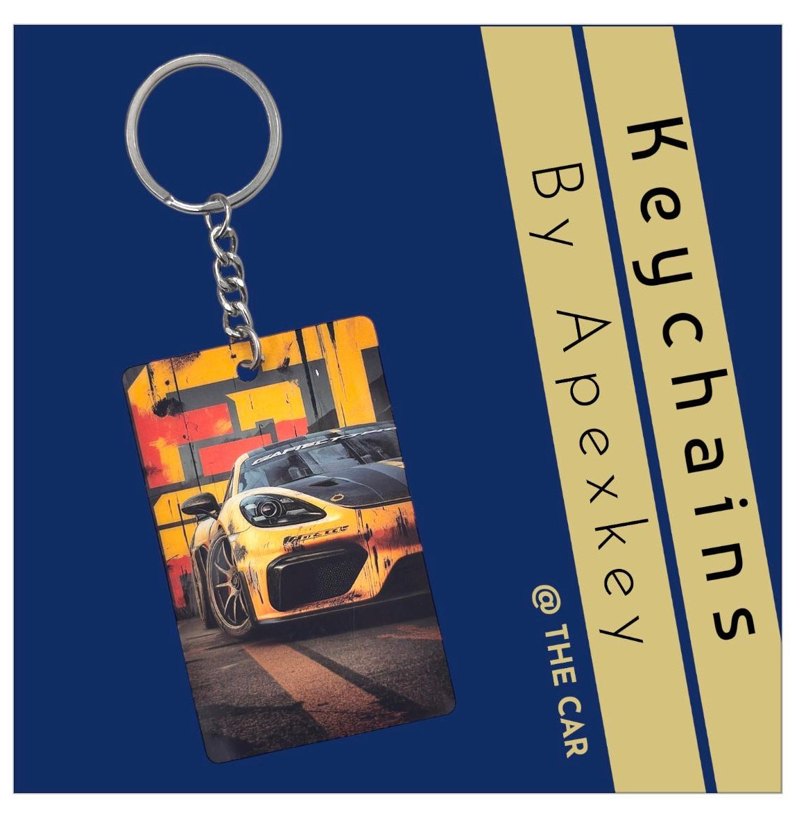 Orange Sports Car Keychain - Urban Racing Collection