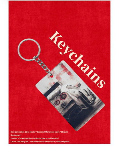 White Supercar Keychain - GTR Style Collection
