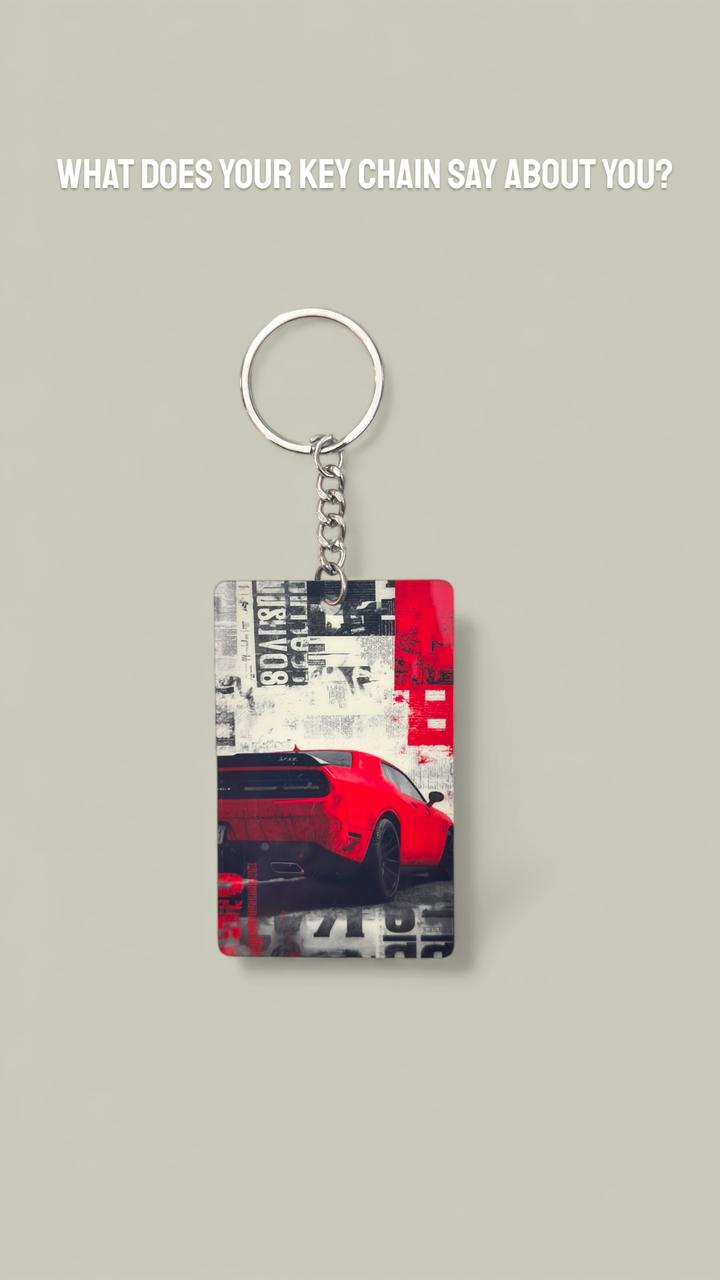 Red Sports Car Keychain - Racing Collectible