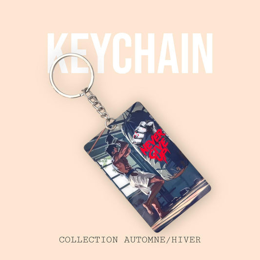 Never Give Up Keychain - Motivational Collectible