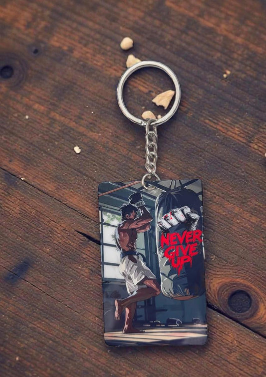 Never Give Up Keychain - Motivational Collectible