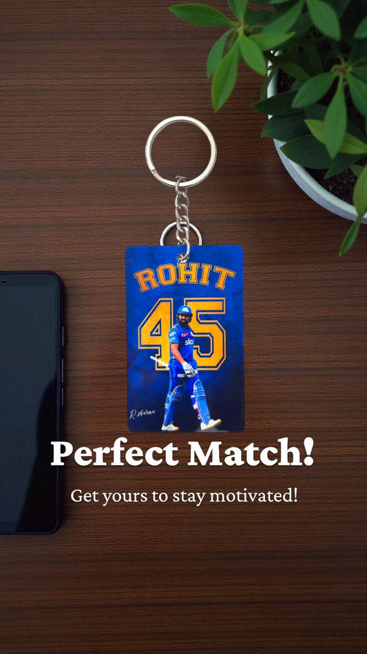 Rohit 45 Cricket Keychain