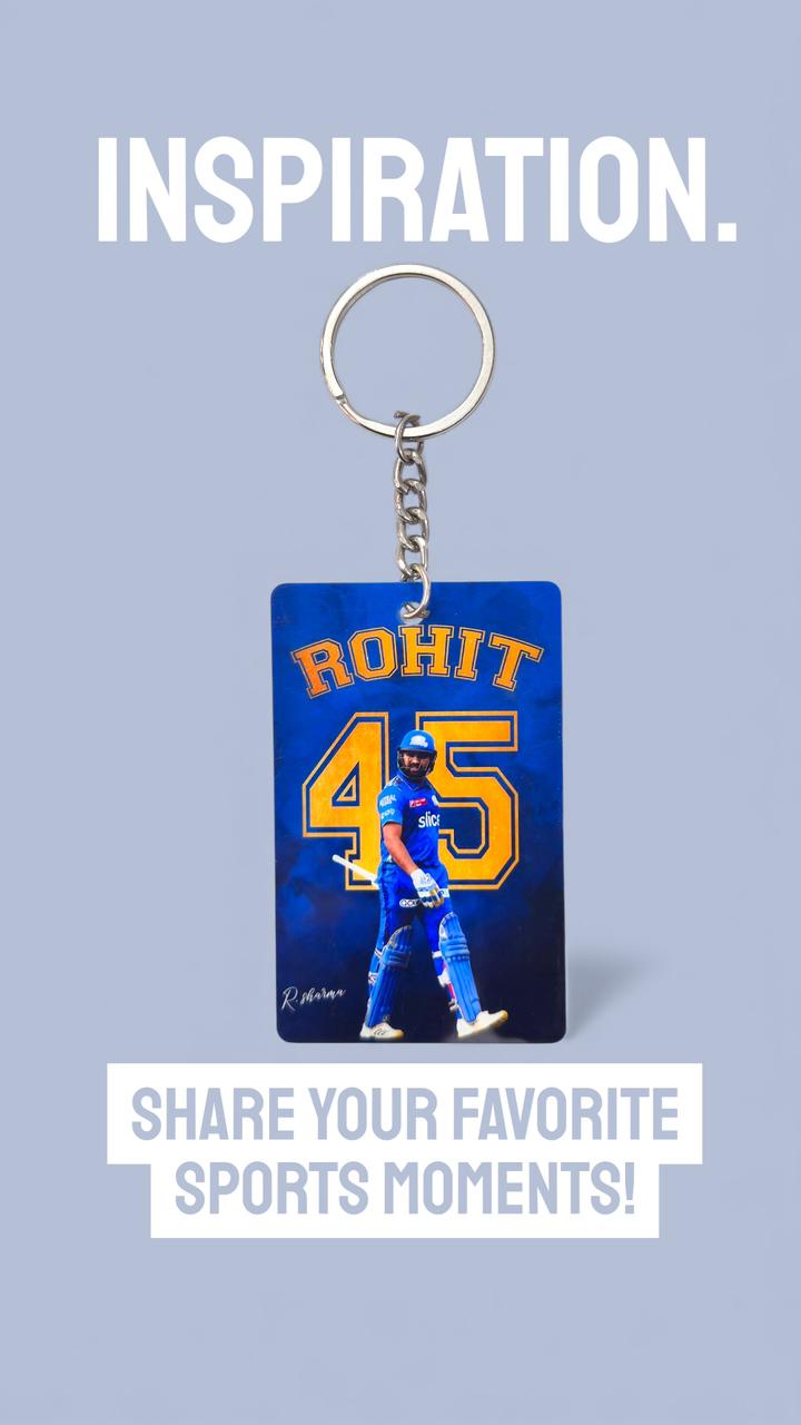 Rohit 45 Cricket Keychain