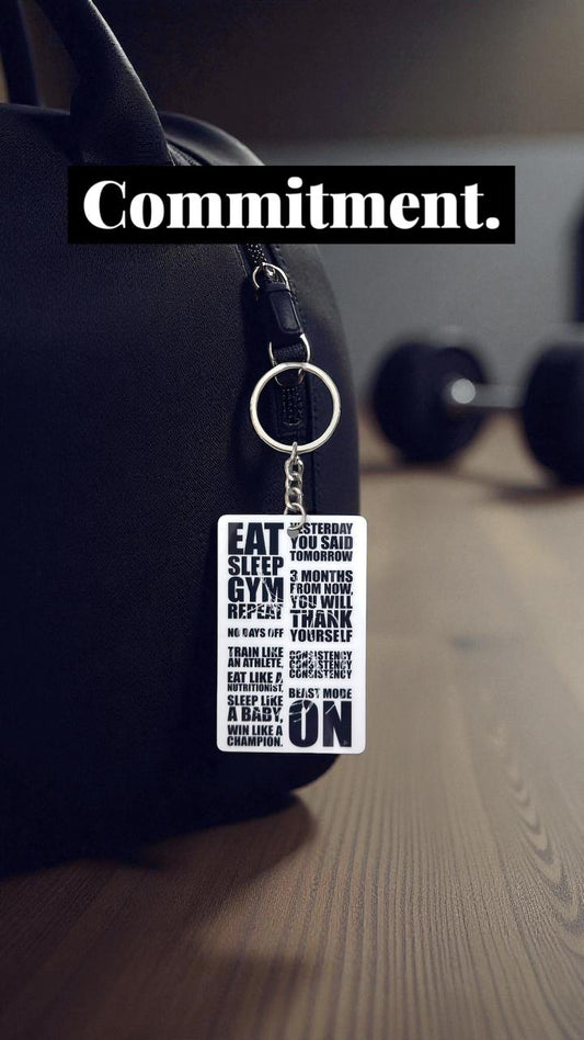 Commitment Fitness Keychain - Gym Motivation Accessory