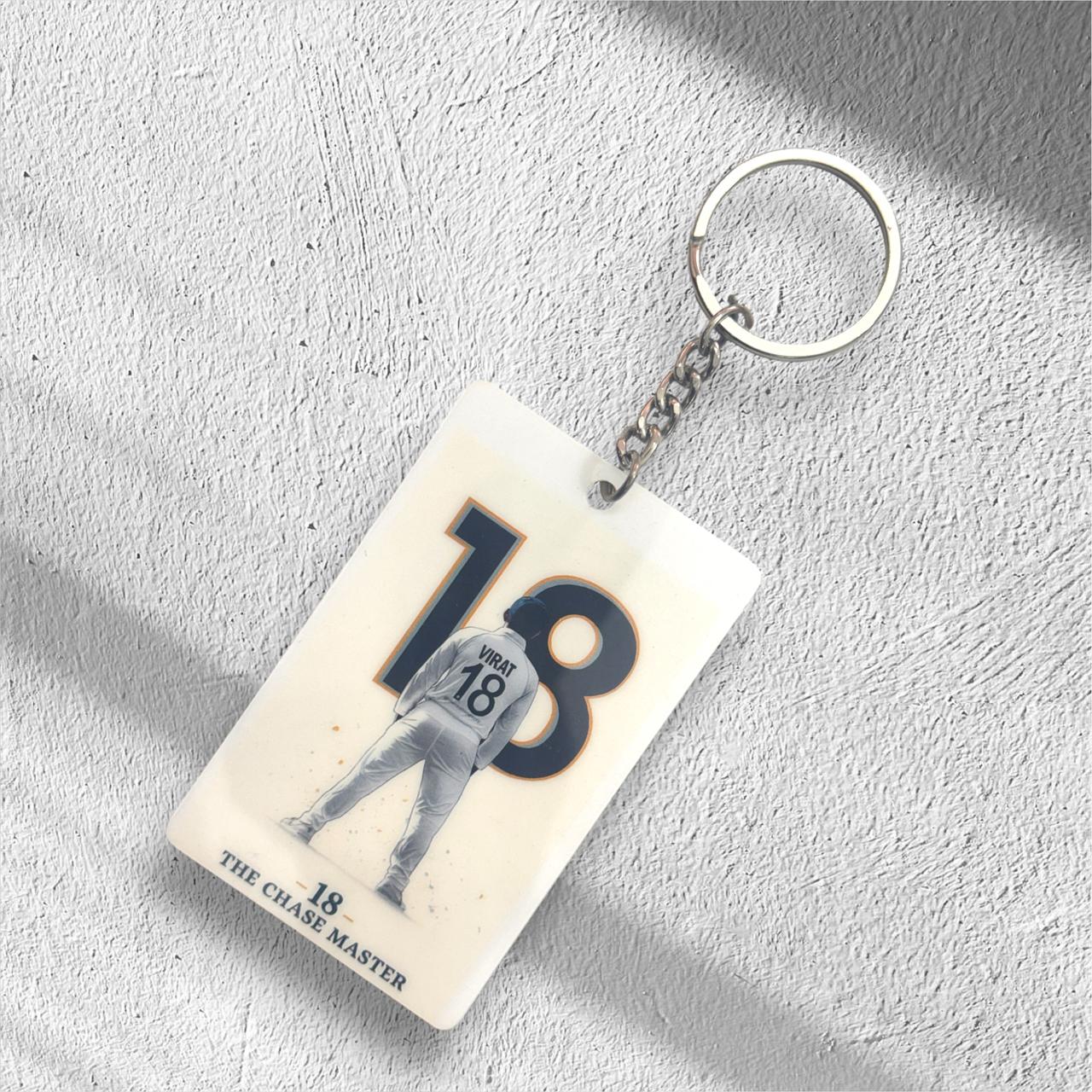 Virat Kohli 18 The Chase Master Keychain - Premium Cricket Collectible