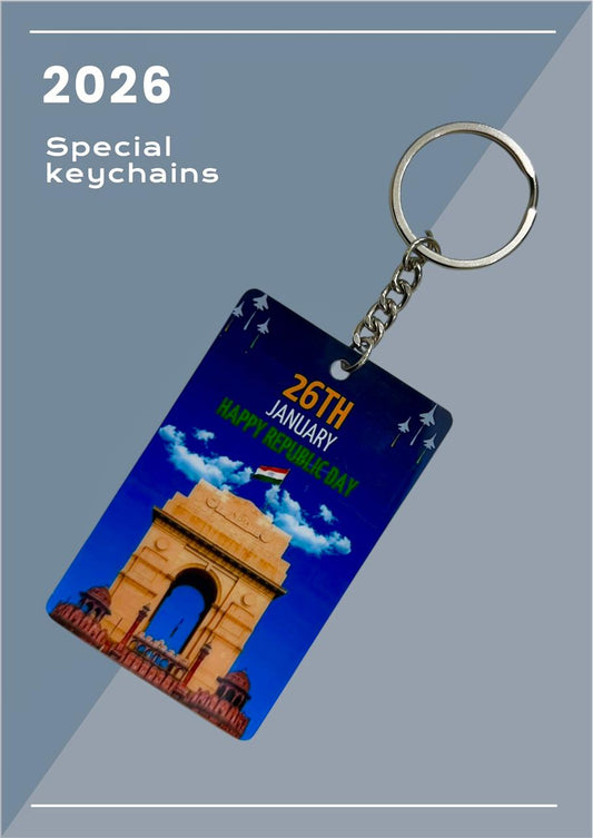 26th January Republic Day Keychain - India Gate Design